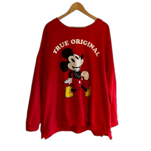 Disney Mickey Mouse The True Original Red Crewneck Sweatshirt Size 4X